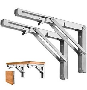 lot 63358 image: Collapsible Shelf Bracket for Bench Table, Space Saving DIY Bracket, Max Load 550lb Long 16, 2 PC