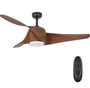 lot 63363 image: Hykolity 52 Inch Minimalist Style DC Motor Ceiling Fan with LED Light, Reversible Motor and 3 ABS Blades, ETL Listed Indoor Ceiling Fans for Kitchen Bedroom Living Room, 6-Speed Remote Control