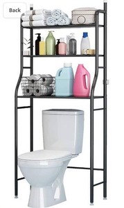lot 63366 image: UDEAR 3 Shelf Bathroom Space Saver,Over The Toilet Rack,Bathroom Corner Stand Storage Organizer Accessories,The Washing Machine,Bathroom Tower Shelf,Black