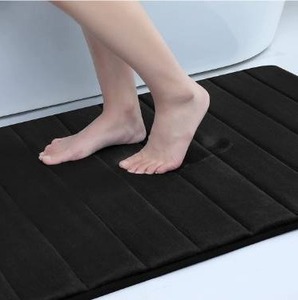 lot 63372 image: Colorxy Memory Foam Bath Mat - Soft and Comfortable Bathroom Rugs Non Slip Water Absorbent Large Bath Rug Runner for Kitchen Bathroom Floors 24x70, Black