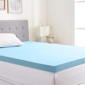 lot 63379 image: Amazon Basics Cooling Gel-Infused Firm Support Mattress Topper - Alternative Latex Foam - 3-inch - Twin