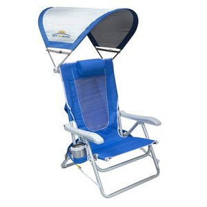 lot 63385 image: GCI Waterside SunShade Backpack Beach Chair, Saybrook Blue