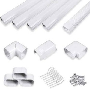 lot 63399 image: LyPrem 4 16.5Ft - Fittings and Hoses PVC Decorative Line Cover Kit for Ductless Mini Split Air Conditioners