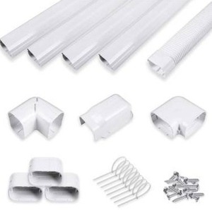 lot 63400 image: LyPrem 4 16.5Ft - Fittings and Hoses PVC Decorative Line Cover Kit for Ductless Mini Split Air Conditioners