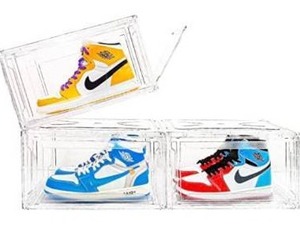 lot 63410 image: Shoe Boxes Clear Plastic Stackable 3 Pack Shoe Storage for Sneakerheads, Magnetic Door, Strong and Block of UV Protect your Shoes