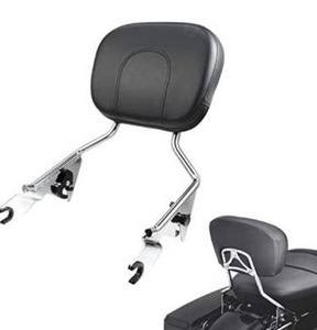 lot 63435 image: PBYMT Detachable Sissy Bar Passenger Backrest Pad Compatible for Harley Touring Street Glide Road King Electra Glide 2009-2022 (Chrome)