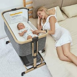 lot 63445 image: in 1 Baby Bassinets,AMKE Bedside Sleeper for Baby,Baby Cradle with Storage Basket, Easy to Assemble Bassinet for NewbornInfant, Adjustable Bedside Crib,Safe Portable Baby Bed,Travel Bag Include