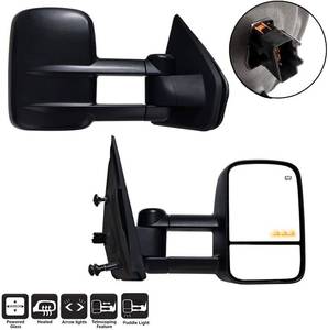 lot 63272 image: AERDM New towing mirror Black Housing fit 2004-2014 Ford F150 Towing Mirrors wBlind Spot mirror with Arrow Signal and Puddle Lamp