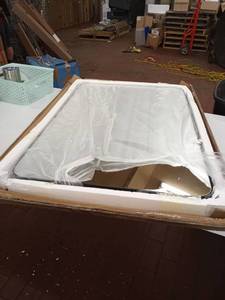 lot 35072 image: Mirror trend wall mirror black frame not broken