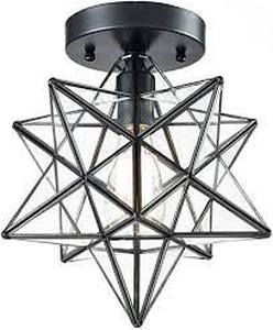 lot 35015 image: black star ceiling light