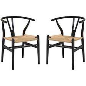 lot 35030 image: Poly and Bark Weave Chair (Set of 2)- Retail$296.49