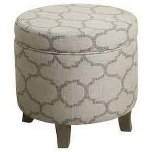 lot 35068 image: homepop Classics round storage Ottoman