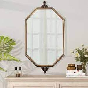 lot 35079 image: octagon bronze wall mirror not broken