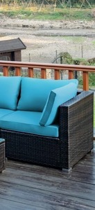 lot 35025 image: patio Rattan sofa sectional pcs corner and Ottoman only
