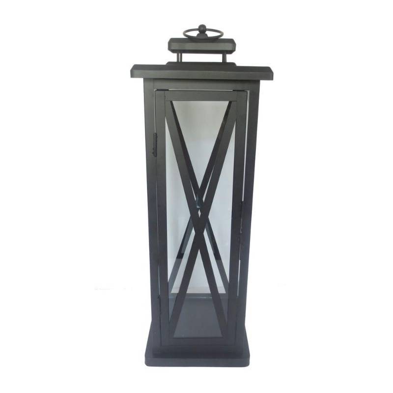 lot 2336 image: X Pattern Steel Hanging Lantern