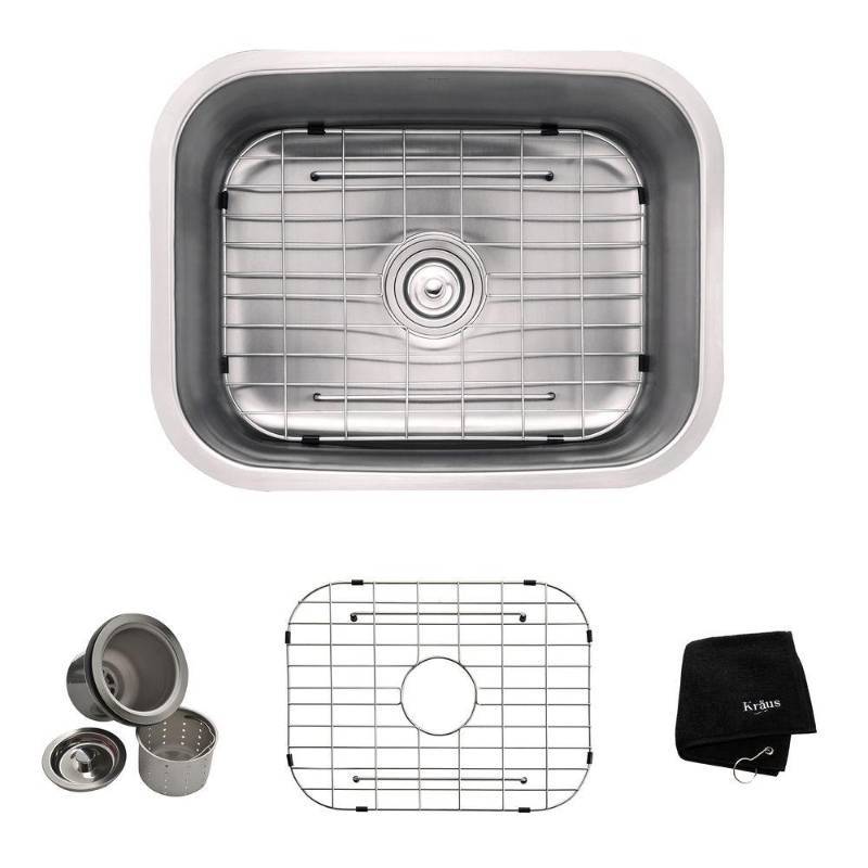 lot 2578 image: Kraus Undermount Single Bowl Stainless Steel Kitchen Sink