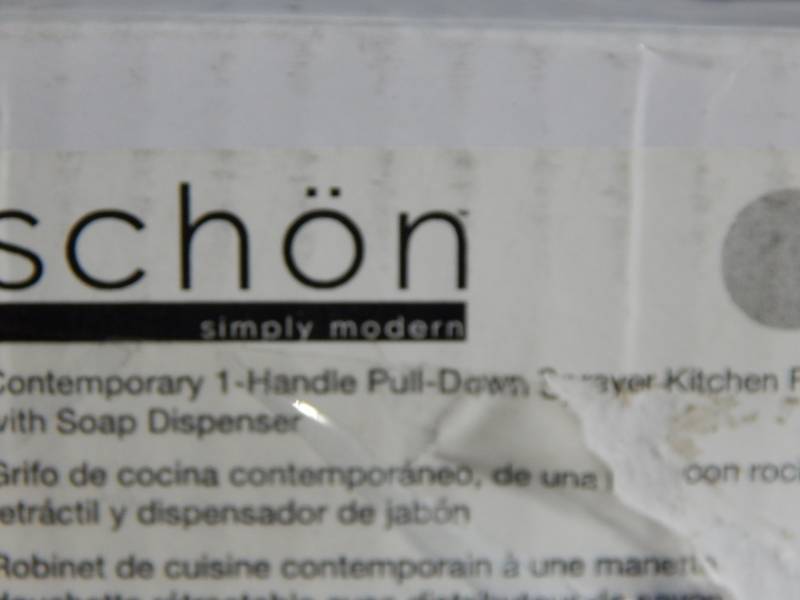 lot 2534 image: Schon Contemporary Pull Down Sprayer Kitchen Faucet