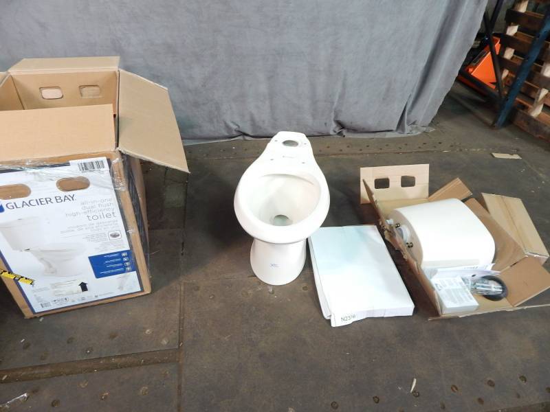 lot 2587 image: Glacier Bay All In One Dual Flush High Efficiency Toilet
