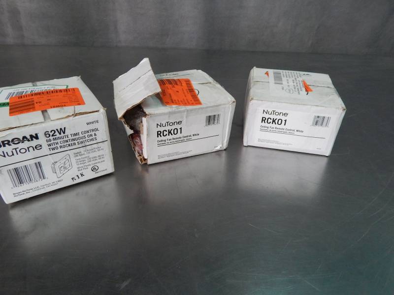 lot 2661 image: Lot of Nutone Ceiling Fan Remote Controls and Timer Control