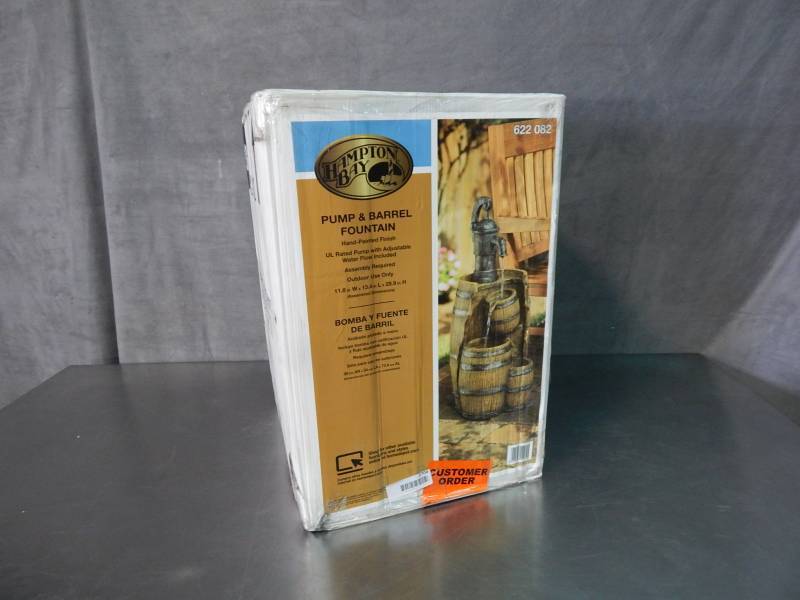 lot 2704 image: Hampton Bay Pump and Barrel Fountain