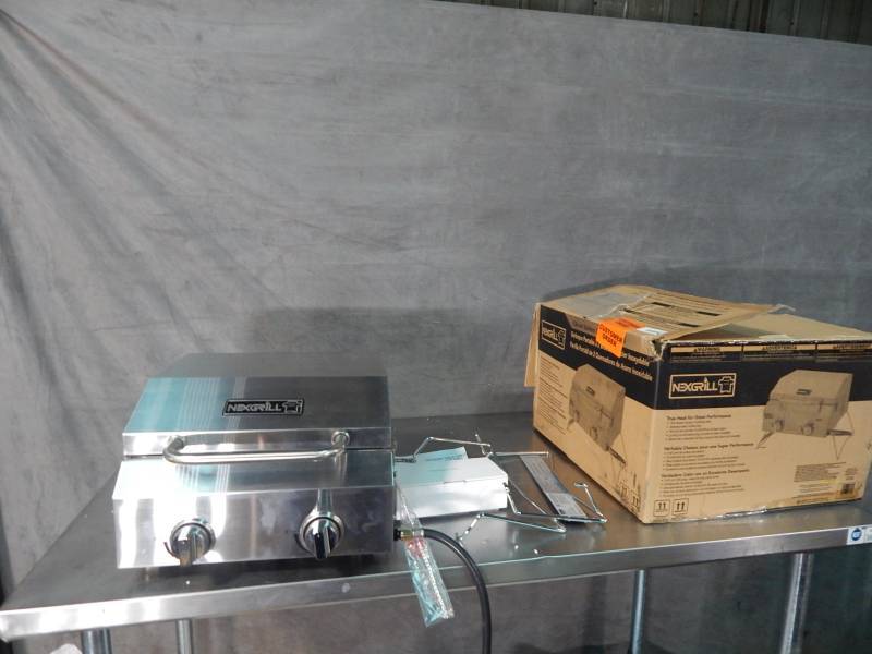lot 2157 image: Nexgrill 2 Burner Stainless Steel Portable Grill