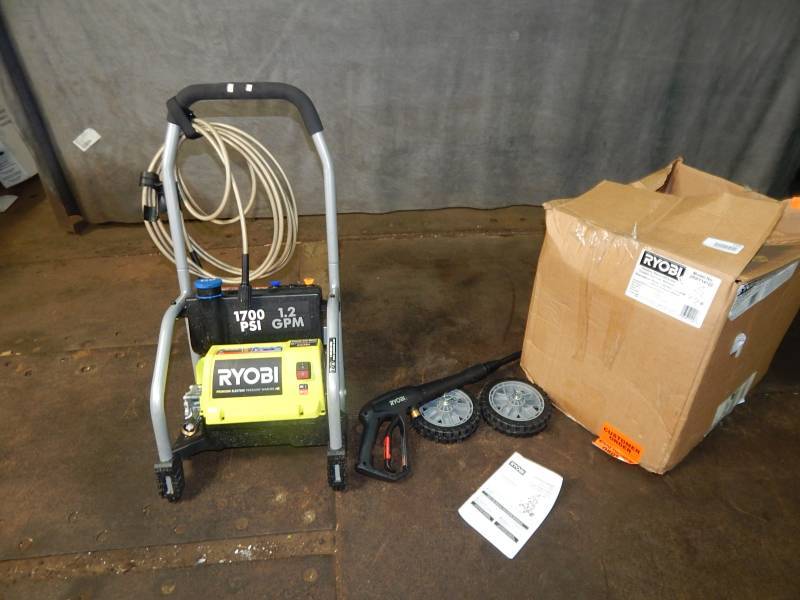 lot 2162 image: Ryobi 1700 PSI Electric Pressure Washer