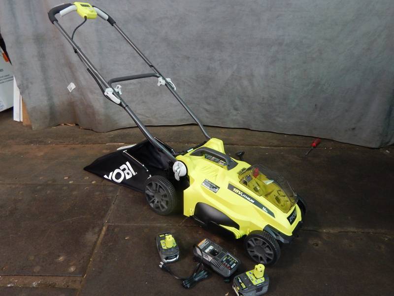 lot 2174 image: Ryobi 18v Mower With 2 Batterys and Charger