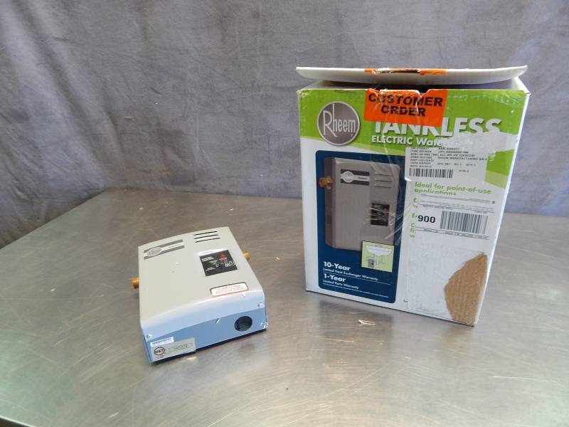 lot 2258 image: Rheem Tankless Electric Water Heater