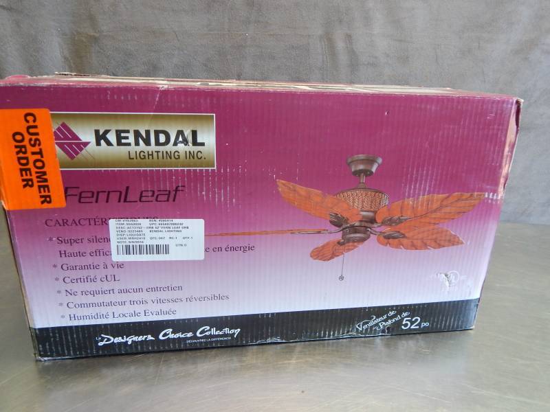 lot 2295 image: Kendal Fernleaf 52 Ceiling Fan Factory Sealed