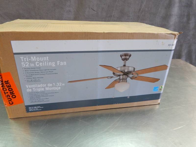 lot 2314 image: Tri-Mount 52 Ceiling Fan Factory Sealed