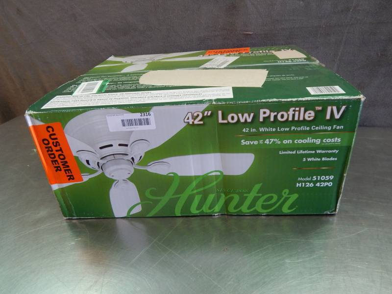 lot 2316 image: Hunter Low Profile IV 42 Ceiling Fan