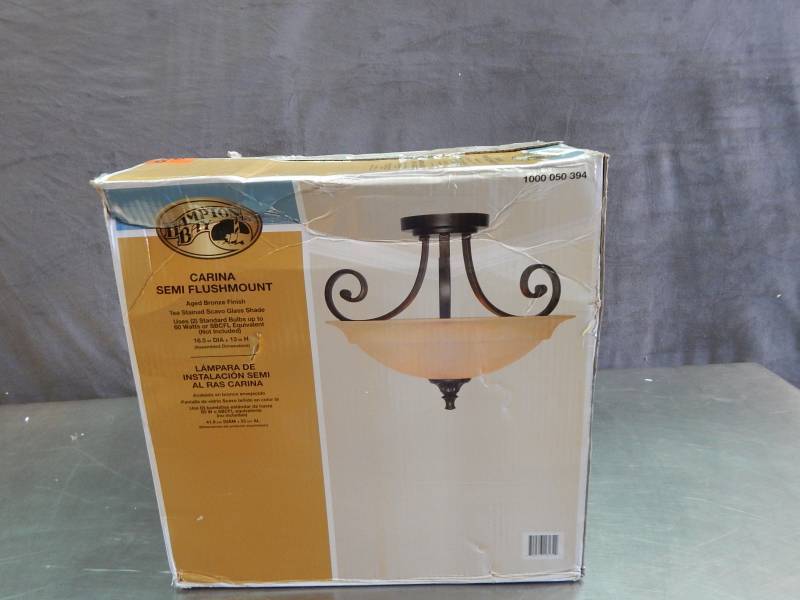 lot 2334 image: Hampton Bay Carina Semi Flushmount Fixture