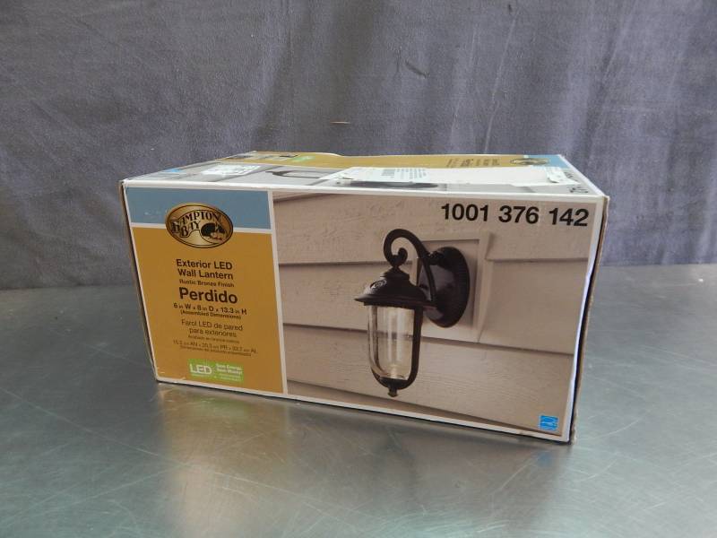 lot 2369 image: Hampton Bay Perdido Exterior LED Wall Lantern