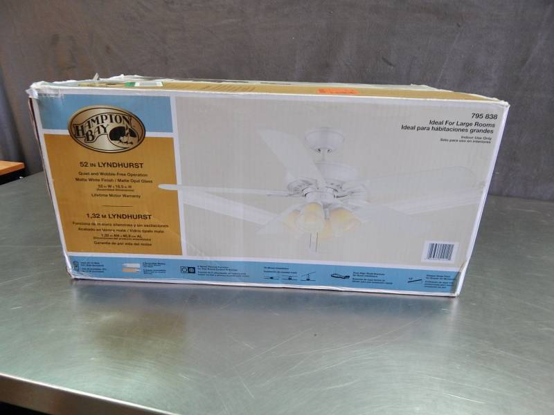 lot 2324 image: Hampton Bay Lyndhurst 52 Ceiling Fan Factory Sealed