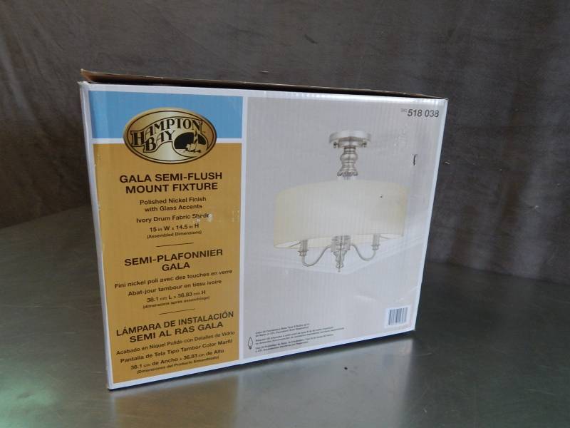 lot 2425 image: Hampton Bay Gala Semi Flush Mount Fixture