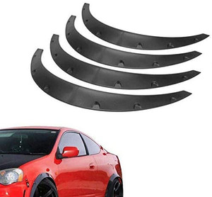 lot 64331 image: BLACKHORSE-RACING 4PCS Universal Fender Flares 250mm Wide Body Kit Wheel Arches Durable