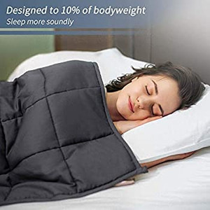 lot 64341 image: Smart Queen Weighted Blanket 20 lbs for Adults (60x 80, Queen Size) Heavy Blanket, Breathable Cotton with Natural Glass Beads