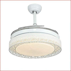lot 64348 image: Chandelier Lighting Fixtures Silent Retractable Blades 3 Light Color Changes, Bird Nest Chandelier Invisible Ceiling Fan Light 3 Speed Quiet Motor wRemote for Bedroom Dining Room Living Room, Black    (May not be exact stock photo)