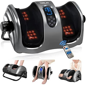 lot 64420 image: Foot Massager Machine Shiatsu Foot Calf Massager with Heat Plantar Fasciitis Nerve Pain Therapy Electric Deep Kneading Rolling Massage for Foot Leg Calf Arm Ankle wRemote (Retails $189.99)