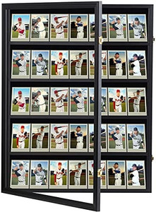 lot 64423 image: Verani 35 Graded Sports Card Display Case - Baseball Card Display Case - Holds Graded Sport Cards with UV Protection Clear View Lockable Wall Cabinet for Football Basketball Trading Card Black