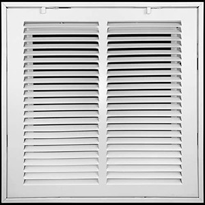 lot 64428 image: 14W x 14H Duct Opening Measurements Steel Return Air Filter Grille Removable Door for 1-inch Filters  Vent Cover Grill, White  Outer Dimensions 16 58W X 15 58H for 14x14 Duct Opening