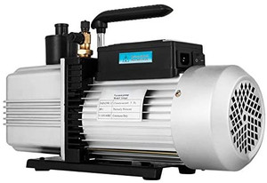 lot 64435 image: VEVOR Vacuum Pump 12CFM 1 HP Single Stage Air Conditioning Vacuum Pump 110V 5PA Ultimate Vacuum Refrigerant HVAC Air Tool Rotary Vane Vacuum Pump for Automobile Vacuum Evacuation (1-Stage, 12CFM) (Damaged, SOLD AS IS, see photos)