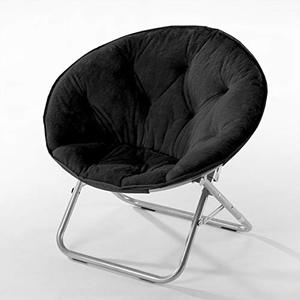lot 64456 image: Urban Shop Faux Fur Saucer Chair, One Size, Black