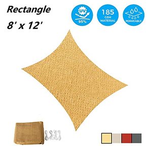 lot 64615 image: AsterOutdoor Sun Shade Sail Rectangle 8 x 12 UV Block Canopy for Patio Backyard Lawn Garden Outdoor Activities, and Sand