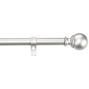 lot 64616 image: Basics 1 Curtain Rod with Round Finials - 36 to 72, Nickel