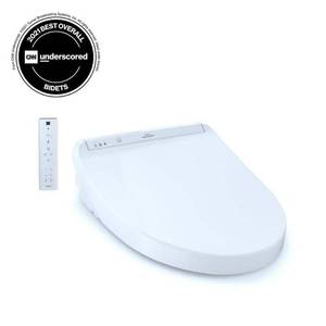 lot 64626 image: TOTO K300 Washlet Electric Bidet Seat for Elongated Toilet in Cotton White with Instant Water Heating, EWATER Wand Cleaning