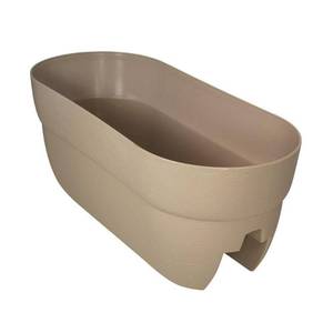 lot 64635 image: Bloomers Railing Planter with Drainage Holes � 24 Weatherproof Resin Planter � Sand