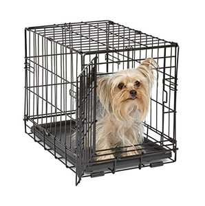 lot 67431 image: MidWest Homes for Pets Newly Enhanced Single & Double Door iCrate Dog Crate, Includes Leak-Proof Pan, Floor Protecting Feet , Divider Panel & New Patented Features