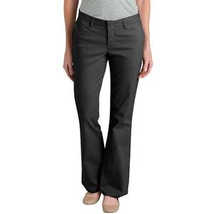 lot 67433 image: Womens Dickies Slim-Fit Bootcut Twill Pants, Size 12 Short, Black