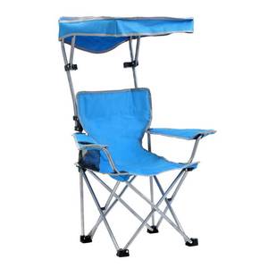 lot 67464 image: Quik Shade Kids Adjustable Canopy Camp Folding Chair - Blue